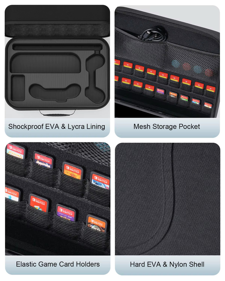 DEVASO Aufbewahrungsbox für Nintendo Switch 2 als Schulter-Cross-Rucksack in Schwarz und Silber - Bild 5