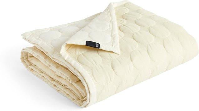 HAY Mega Dot Organic Decke aus Bio-Baumwolle, gesteppt und wendbar, Weiß - Bild 1