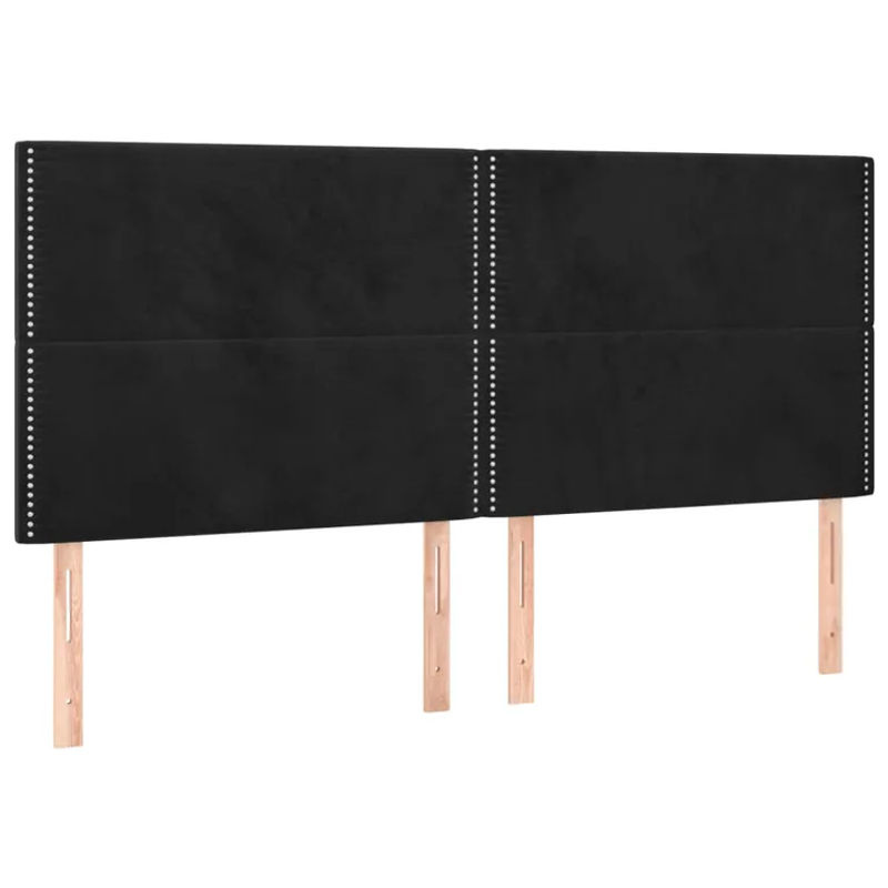 Vidaxl Bettkopfteil mit LED aus Samt in Schwarz, B: 180 cm, H: 118 bis 128 cm, T: 5 cm - Bild 2