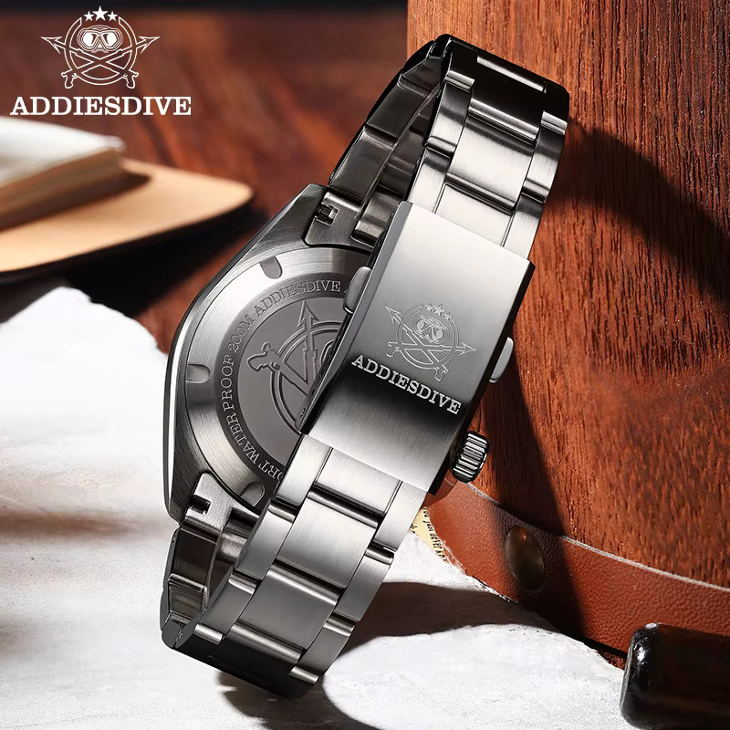 ADDIESDIVE GMT-Uhr, Quarz, Edelstahl, Saphirglas, 20 ATM, Herren - Bild 5