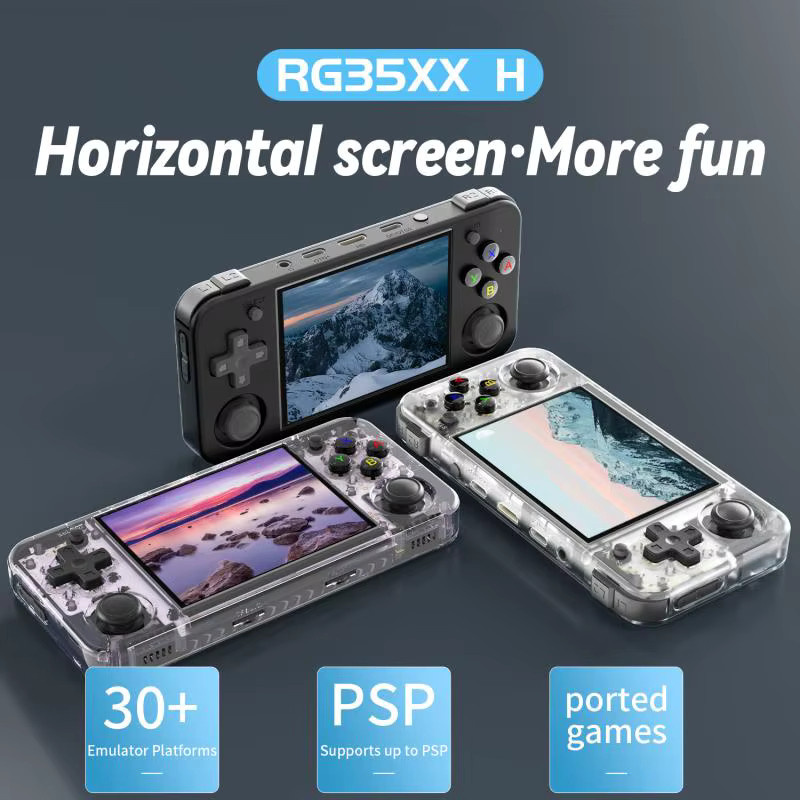 Anbernic RG35XX H Handheld-Spielekonsole in Schwarz mit 3,5 Zoll IPS-Bildschirm, 64 GB Speicher und 3300 mAh Akku für Retro-Videospiele - Bild 2