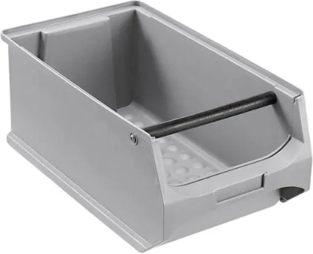 PROREGAL Sichtlagerbox 4.1 in Grau mit Griffstange, Sortierbehälter aus Kunststoff, H x B x T: 15 x 20 x 35 cm - Bild 1
