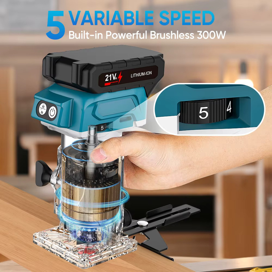 Makita Bürstenloser elektrischer Holzfräser in Blau für 18 V Akku - Bild 2