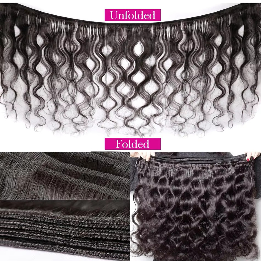 Fashowbeauty Body Wave Echthaar-Bündel, Schwarz, 12-32 Zoll, Damen - Bild 4