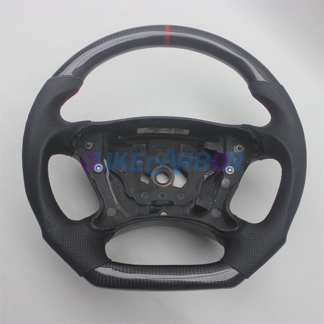 Echtes Carbon-Lenkrad in Schwarz für Mercedes-Benz E-Klasse W211, CLK-Klasse C209, CLS-Klasse C219, G-Klasse W463 und SL-Klasse R230 - Bild 1