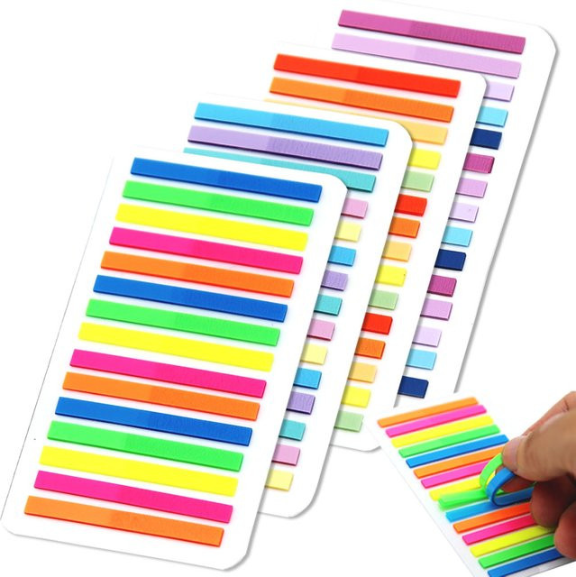 LOLEDE Index-Tabs mit 3000 Blatt farbigen Aufklebern, transparent und fluoreszierend, Lesezeichen-Flaggen für Schule und Büro - Bild 1