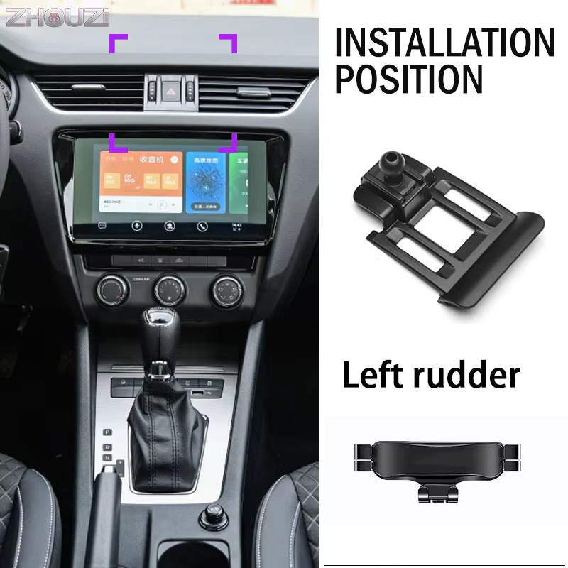 Schwerkraft-Handyhalterung für Skoda Octavia 2016-2022 zur Lüftung, GPS-Navigationshalterung in Schwarz - Bild 2