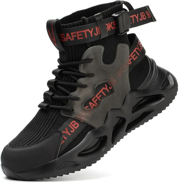 Avant-garde Sicherheitsstiefel für Herren und Damen in Schwarz, Größe 40, atmungsaktiv mit Stahlkappe und pannensicher nach EN ISO 20345 - Bild 1