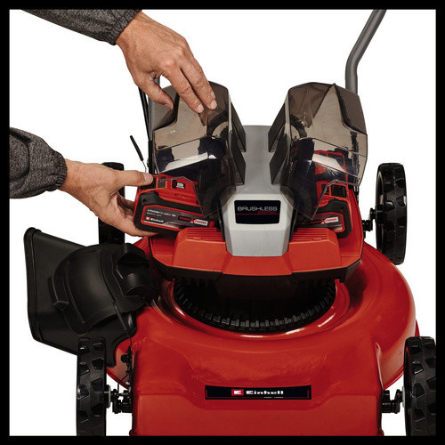 Einhell Power X-Change Akku-Rasenmäher GE-CM 36/48 Li M-Solo in Rot-Schwarz mit Seitenauswurf-Kit - Bild 4