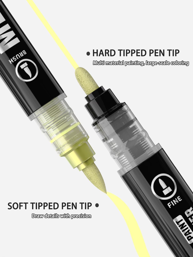 Languo Metallic Acryl Marker Set M750 mit Dual Tip und Brush Spitze in Multicolour für DIY Graffiti und Schule - Bild 4