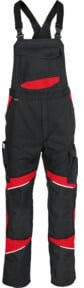 Kübler Latzhose ACTIVIQ cotton+ in Schwarz/Mittelrot mit Reflexstreifen - Bild 1