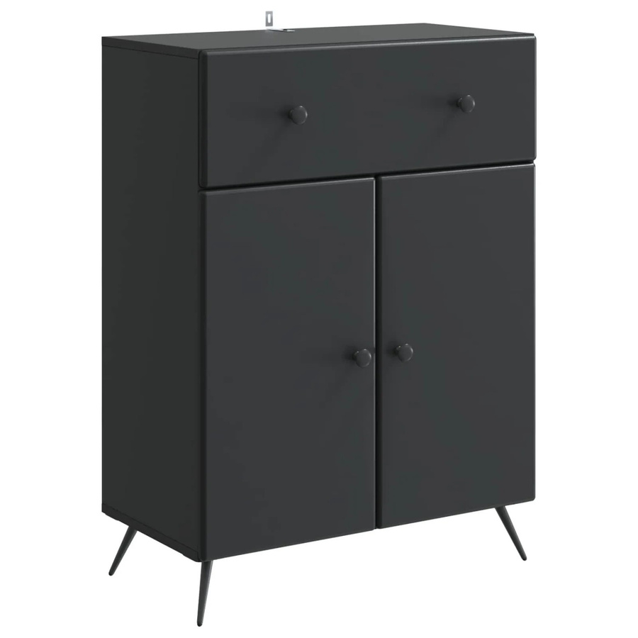 vidaXL Sideboard Schwarz Modern B/T/H: 66 x 34,5 x 90 cm - Bild 2