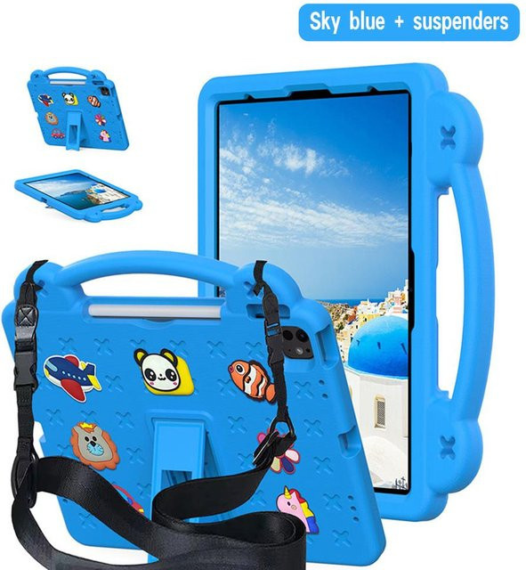 Stoßfeste EVA Kinder Hülle für Apple iPad und iPad Mini in Blau mit Cartoon-Design - Bild 1