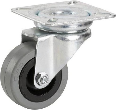 Dörner + Helmer Lenkrolle 770150 in Silber, Rad-Durchmesser: 60 mm, Tragfähigkeit: 50 kg - Bild 1