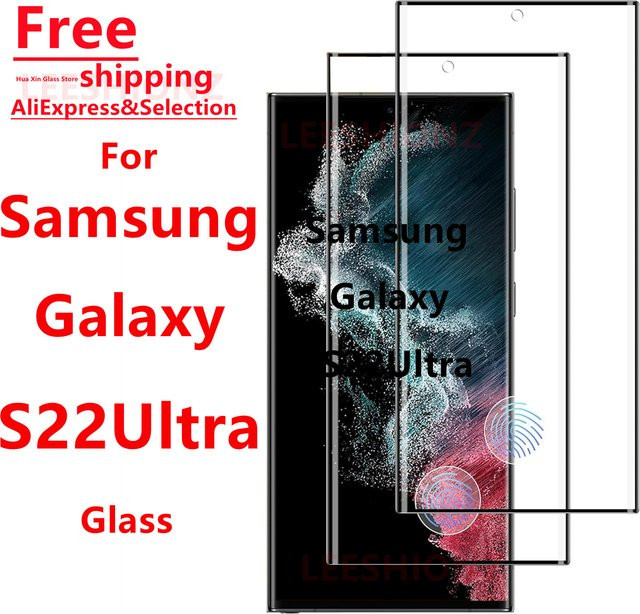 Displayschutzfolie aus gehärtetem Glas für Samsung Galaxy S22 Ultra, transparent, 1/4 Stück - Bild 1