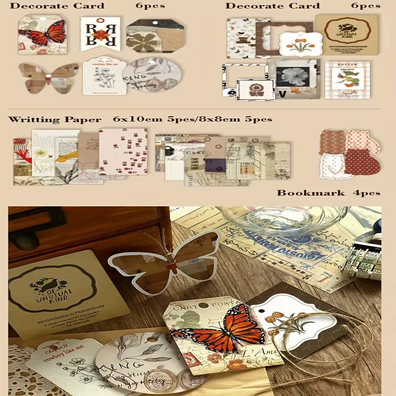 Journamm DIY Scrapbooking Set mit 86 Stück Bastelmaterialien für Collage und Junk Journal in Blau und Mehrfarbig - Bild 4