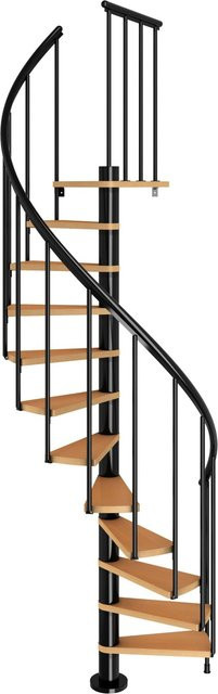 Dolle Spindeltreppe Calgary aus Buchenfurnier mit Geländer in Anthrazit, Durchmesser: 120 cm - Bild 1
