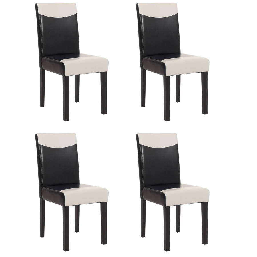 CHEFGASTRO Esszimmerstuhl 4er-Set in Schwarz-Weiß aus Kunstleder, B/T/H: 43 x 56 x 90 cm, Sitzhöhe: 45 cm - Bild 2