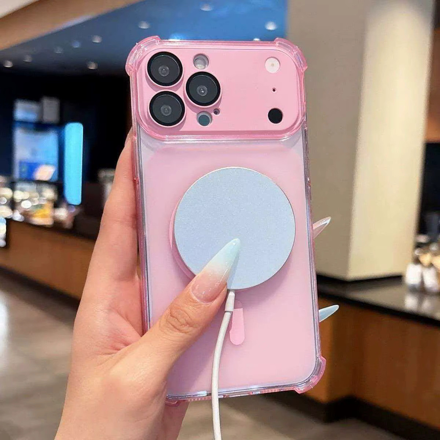 Luxuriöse 2-in-1 Vier-Ecken-Acryl-Hülle für Apple iPhone kompatibel mit MagSafe, Farbe: Weiß - Bild 2