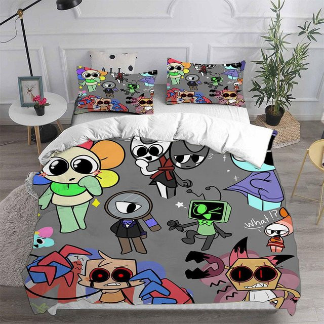 Dandy's World Bettwäsche-Set aus Mikrofaser mit Grafikprint, Grau, B/H: 135 x 200 cm - Bild 1