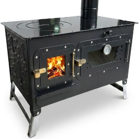 ECOfoxx Outdoor Pizzaofen Rosalie Gartenkamin in Schwarz mit Backfunktion aus Edelstahl und emailliertem Stahl, B/T/H: 109,5 x 60,4 x 39,0 cm