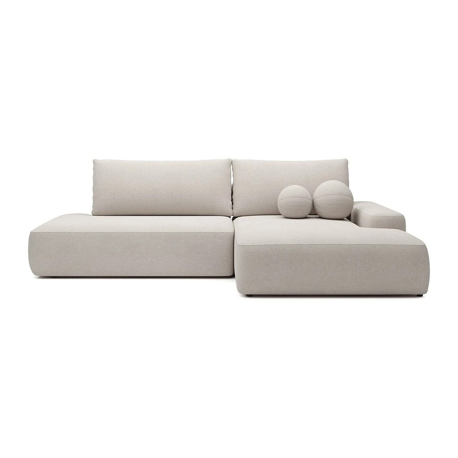 Vente-unique Schlafsofa Daviso in Beige mit L-Form und Stoffbezug, Breite: 276 cm - Bild 2