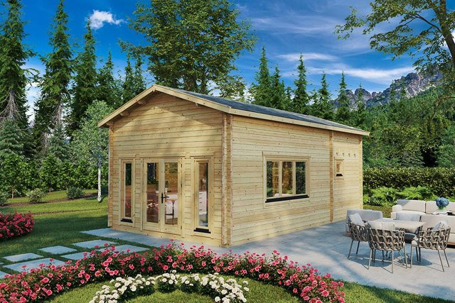 Blockhaus Stefan 5 mit Schlafboden 5 x 8 m - Bild 1