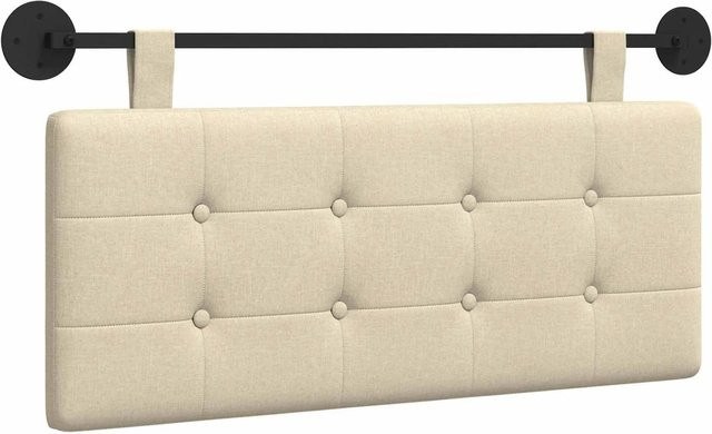vidaXL Wandmontiertes Polsterpaneel aus Stoff in Beige, Modernes Kopfteil für das Schlafzimmer, B/H: 110 x 55 cm - Bild 1