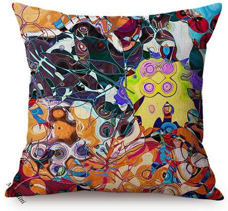 Monika Chen Kissenbezug mit modernem nordischem Graffiti-Design aus Baumwoll-Leinen-Mix, Mehrfarbig, B/B/H: 30 x 30 x 0 cm - Bild 1