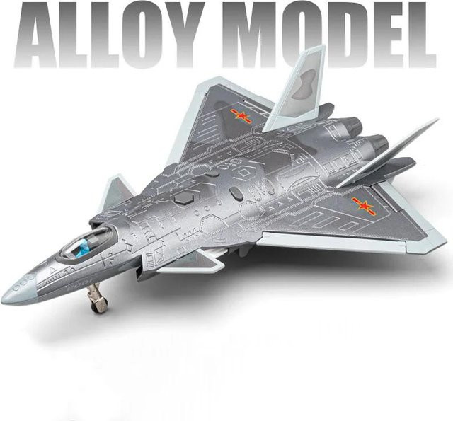 Linyi toy car J-20 Stealth Fighter Metallmodell, Militärflugzeugmodell, mit Licht und Musik, ab 14 Jahren - Bild 1