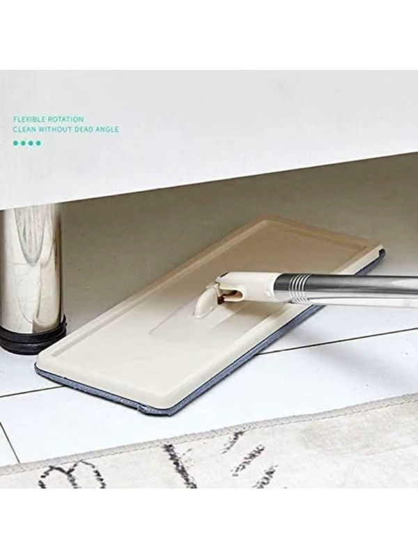 Bymaocar Flachmopp und Eimer Set in Gelb mit 10 wiederverwendbaren Mikrofaser-Pads, 360 Grad Rotation, Doppelbehälter-Design und ergonomischem Edelstahlgriff - Bild 6