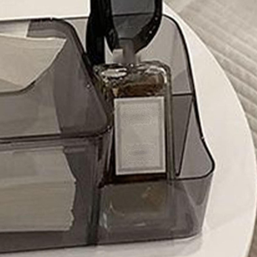 OutsideWorld Multifunktionale Taschentuchbox aus transparentem PET mit Seitenorganizer in Weiß - Bild 5