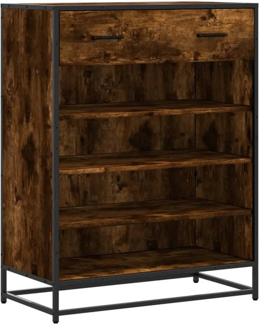 vidaXL Schuhschrank Räuchereiche in Braun aus Holzwerkstoff und Metall, B/T/H: 75 x 38 x 97,5 cm - Bild 1