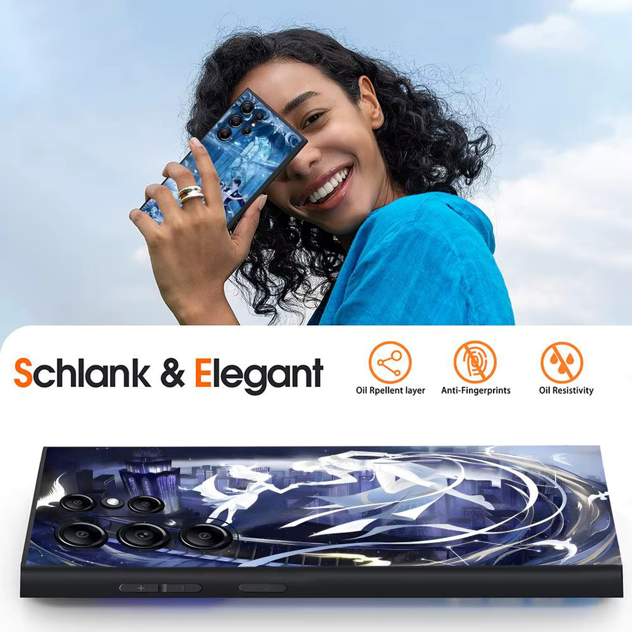 Spiel L-love und Deepspac Handyhülle für Samsung Galaxy S25 S24 S23 S22 S21 S20 Ultra Plus Soft Case in Black und Blue mit Frosted Non-Slip Full Cover - Bild 4