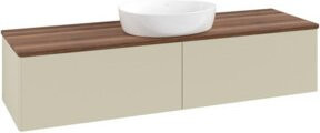 V&B Waschtischunterschrank Antao ohne Frontstruktur in Weiß und Walnuss, B/T: 160 x 50 cm - Bild 1