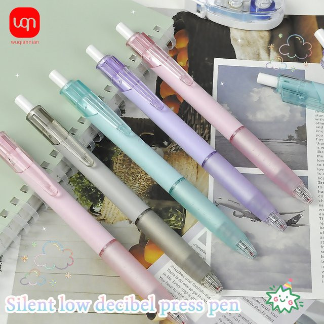 WQN Simple Click Silent Gel Pen mit 0,5 mm Spitze für Schule und Büro, schwarze Tinte - Bild 1