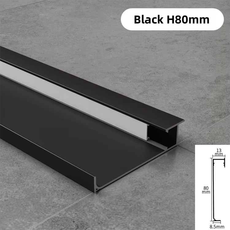 ksdligh Aluminium LED Einbauprofil für Sockelleisten und Hintergrundbeleuchtung, Farbe: Silber, H x B x T: 40 x 60 x 80 mm - Bild 6