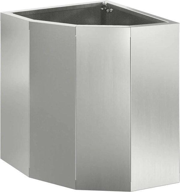 vidaXL Eckpflanzer aus verzinktem Stahl in Silber, B/T/H: 30 x 30 x 35 cm - Bild 1