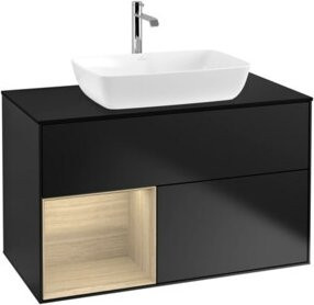 V&B Waschtischunterschrank Finion 100 in Blau Lackiert mit offener Ablage B/T/H: 100 x 50,1 x 50,1 cm - Bild 1