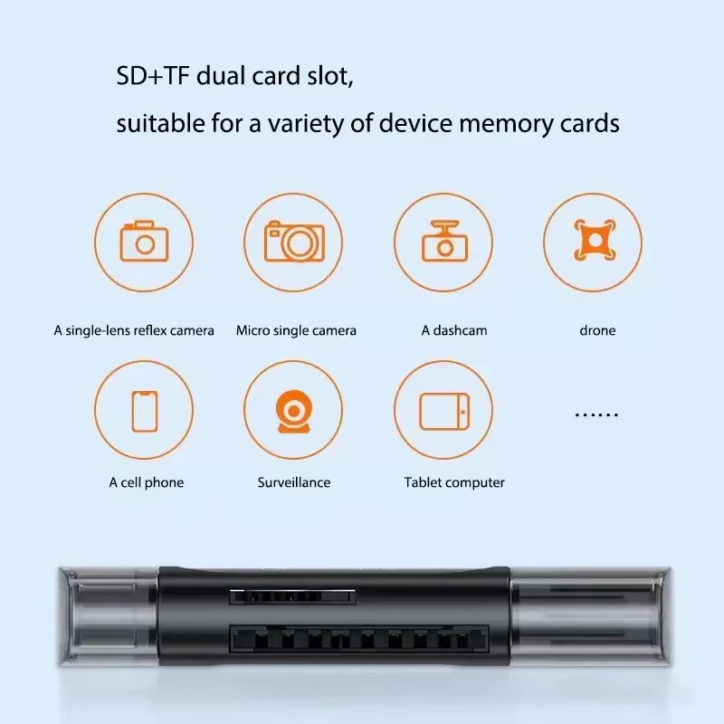 Tutew 4-in-1 USB-C Kartenleser für Mini SD und TF Karten, schwarzer externer Speicher mit USB 2.0 Anschluss - Bild 6