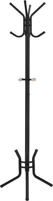 Songmics Hutständer als Garderobenständer mit 12 Haken in Schwarz, B: 49 cm, H: 176 cm - Bild 1