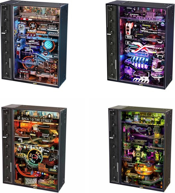 Robotime Rokr Marble Run Cyberpunk, 3D Puzzle, Holz, Mehrfarbig - Bild 1