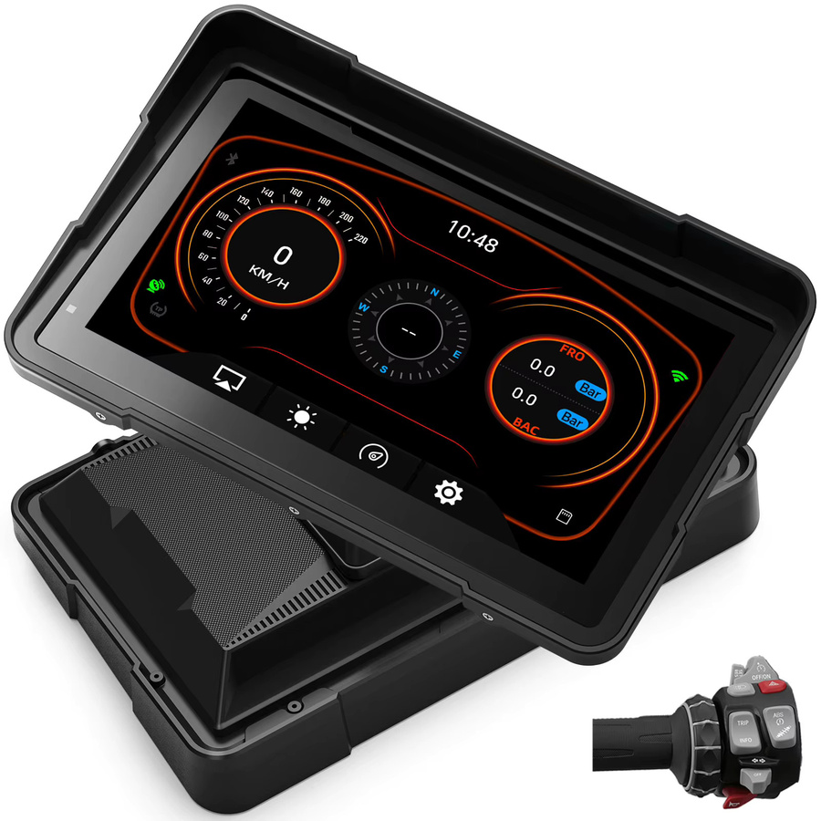 LBW Tragbares GPS-Navigationssystem für BMW Motorrad mit CarPlay und Android Unterstützung, Smart Display Armaturenbrett Zubehör, Schwarz - Bild 5