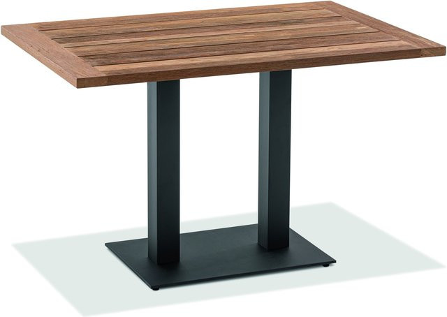 NIEHOFF GARDEN Bistro Gartentisch aus Teakholz und Edelstahl in Anthrazit und Braun, B/T/H: 140 x 77 x 77 cm - Bild 1