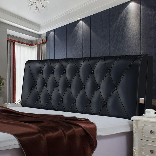 King-Size Leder Kopfteilbezug von Your Warm Home in Schwarz mit hochelastischer Füllung, B/H/T: 170 x 58 x 10 cm - Bild 1