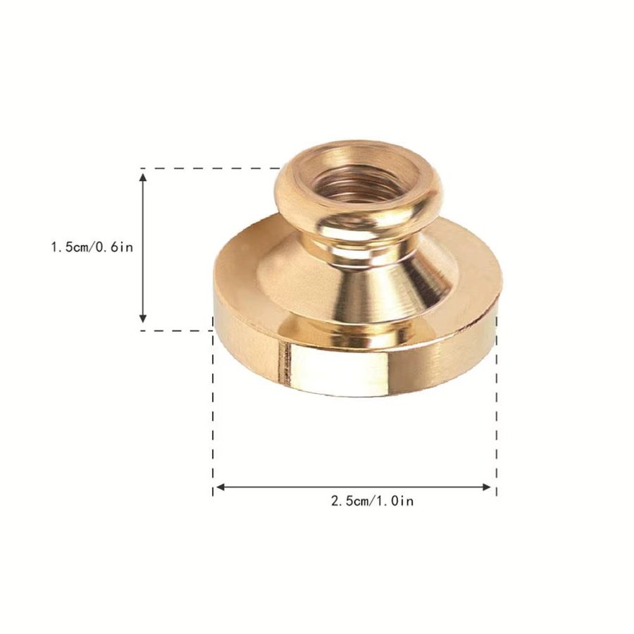 Wachssiegelstempel Pentagramm Mond Krähe aus Messing mit abnehmbarem Kopf und Holzgriff, Gold, Durchmesser: 25 mm - Bild 2