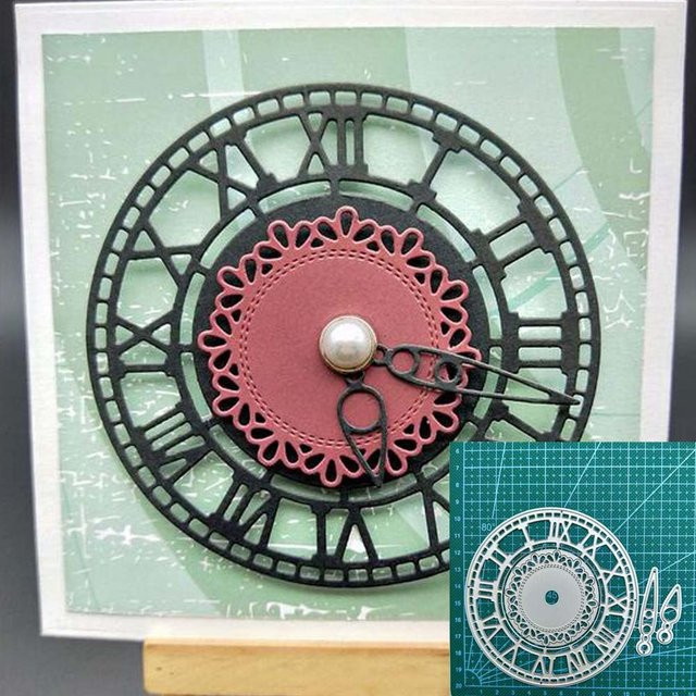 Metall Stanzform Uhr Rahmen Schablone für DIY Scrapbooking und Bastelarbeiten - Bild 1