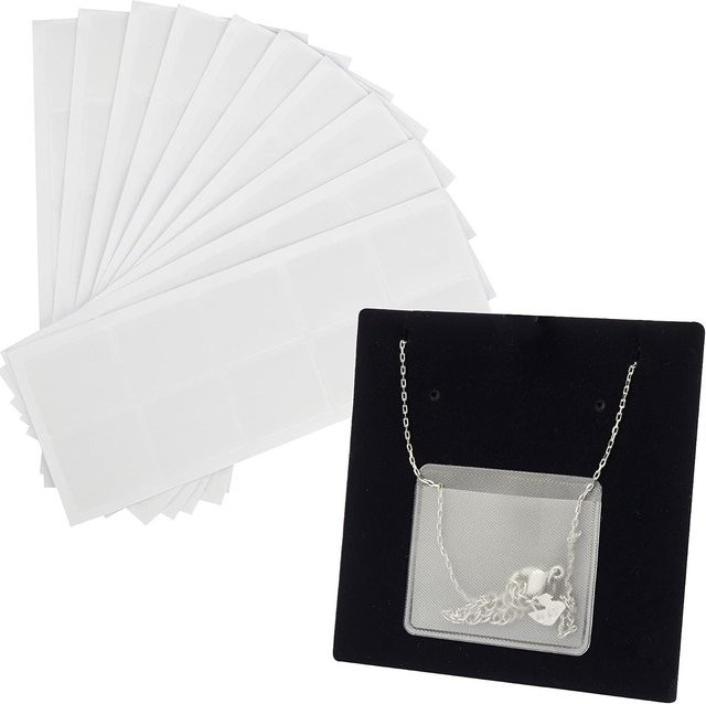 10er Set transparente selbstklebende Kunststoffbeutel für DIY Schmuckherstellung B: 4,2 cm, T: 3,2 cm, H: 2,5 cm - Bild 1
