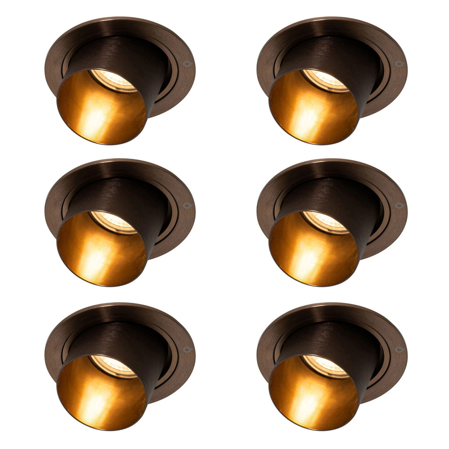 QAZQA Set mit 6 modernen runden Einbaustrahlern aus Aluminium in Dunkelbronze, dimmbar, GU10, Warmweiß - Bild 2