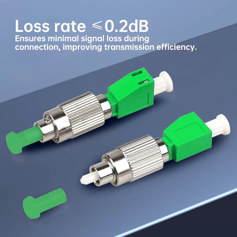 ZoeRax Simplex Hybrid Glasfaser-Adapter FC/APC-Stecker auf LC/APC-Buchse in Grün für visuelle Fehlerortung und optische Jumper - Bild 2